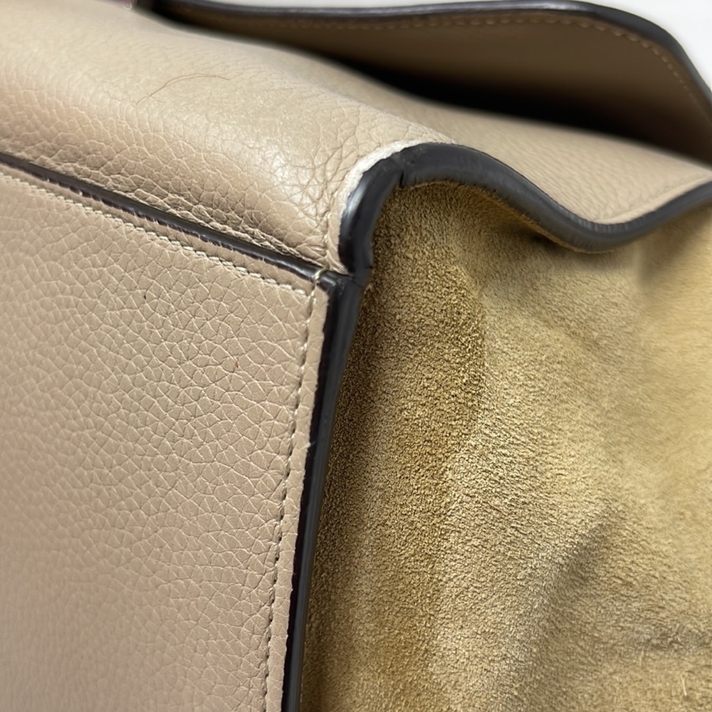 AUTHENTIC CELINE Hand Bag Beige Leather suede - Picture 15 of 16